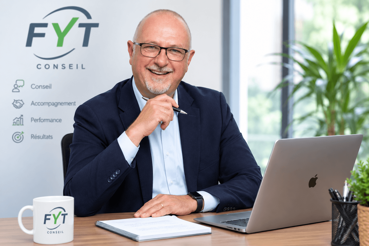Thierry Fayet dans son environnement de travail chez FYT Conseil